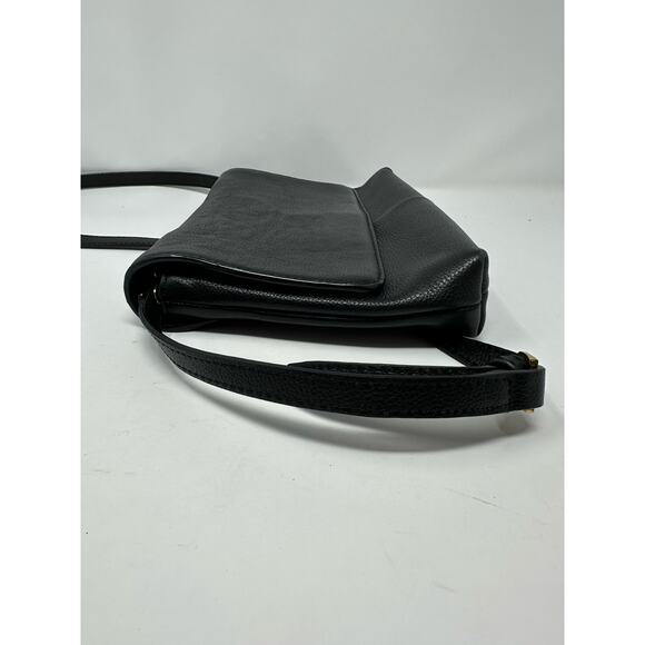 J. Crew Women's Black 100% Leather Classic Crossbody Shoulder Purse - Picture 6 of 11